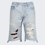 Better With Age Monroe Triple-Wide Denim Repair Shorts Indigo
