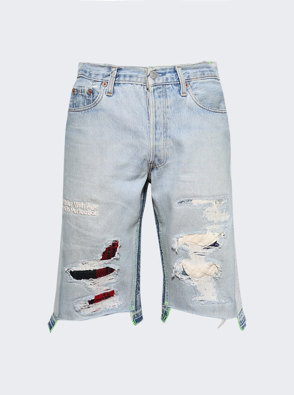 Better-with-age-Monroe-triple-wide-denim-repair-shorts-indigo.webp Better With Age Monroe Triple-Wide Denim Repair Shorts Indigo - Image 1