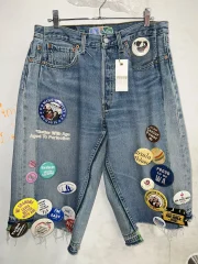Better with age campaign Long denim shorts