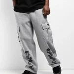 Dragon Ninth Hall Grey Baggy Cargo Sweatpants