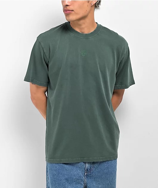 Fundamentals-Ninth-Hall-Green-Wash-Boxy-T-Shirt.jpg Fundamentals Ninth Hall Green Wash Boxy T-Shirt - Image 1