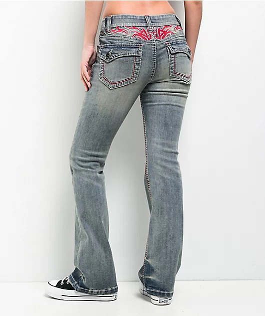 Ninth-Hall-Alyssia-Contrast-Blue-Wash-Mid-Rise-Bootcut-Jeans-_394032-front-US.webp Ninth Hall Alyssia Contrast Blue Wash Mid Rise Bootcut Jeans - Image 1