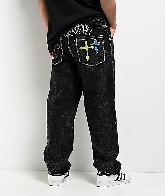 Ninth-Hall-Ambush-Crosses-Black-Wash-Loose-Fit-Jeans-_395510-front-US.webp Ninth Hall Ambush Crosses Black Wash Loose Fit Jeans - Image 1