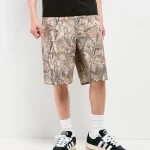 Ninth Hall Faded Camo Double Knee Loose Carpenter Shorts