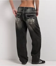 Ninth Hall Idle Chapel Black Wash Straight Leg Jeans - Image 2