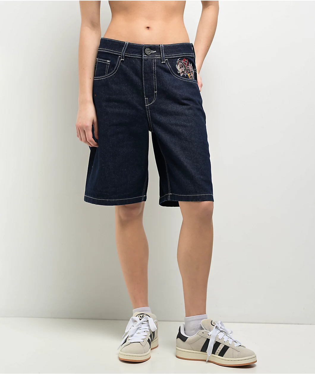 Ninth-Hall-Idle-Dark-Blue-Shorts.webp Ninth Hall Idle Dark Blue Shorts - Image 1
