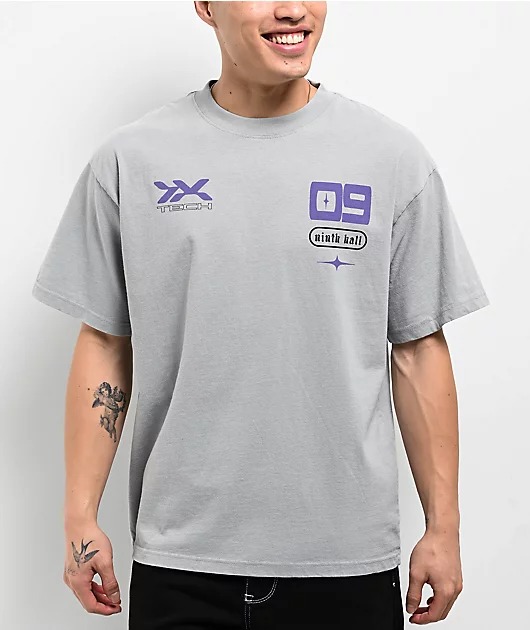 Ninth-Hall-Import-Nights-Vintage-Grey-T-Shirt.jpg Ninth Hall Import Nights Vintage Grey T-Shirt - Image 1