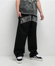 Ninth Hall Rhinestone Black Oversized Sweatpants