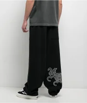Ninth Hall Rhinestone Black Oversized Sweatpants - Image 2