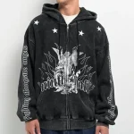Ninth Hall Angels Wash Thermal Zip Hoodie